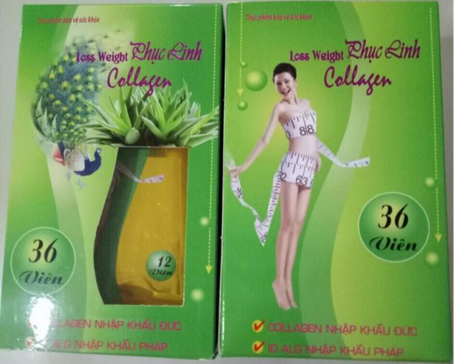Thực phẩm bảo vệ sức khỏe Loss Weight Phục Linh Collagen chứa chất cấm Sibutramine Thuc pham bao ve suc khoe Loss Weight Phuc Linh Collagen chua chat cam Sibutramine