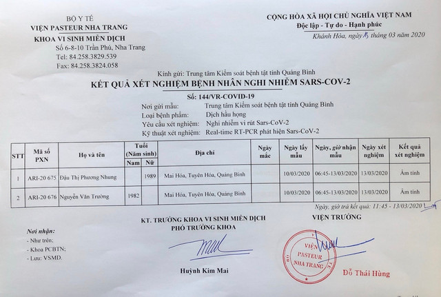 Nữ nhân viên sân golf ở Quảng Bình âm tính với Covid-19 Nu nhan vien san golf o Quang Binh am tinh voi Covid-19