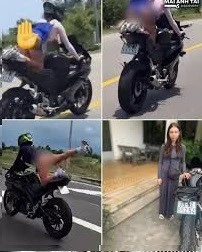 Người phụ nữ mang quốc tịch Nga bị điều tra hành vi lái xe mô tô nguy hiểm