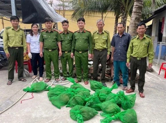 Cà Mau: Phát hiện 22 con chồn hương trên vỏ lãi bị bỏ lại khi kiểm tra