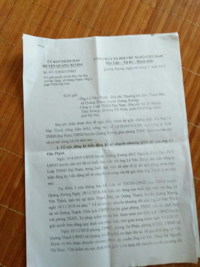 Bán đất nông nghiệp tại Quảng Xương, lãnh đạo huyện bị khởi tố, người dân 'mắc kẹt' - Hình 2 Ban dat nong nghiep tai Quang Xuong, lanh dao huyen bi khoi to, nguoi dan 'mac ket'-Hinh-2