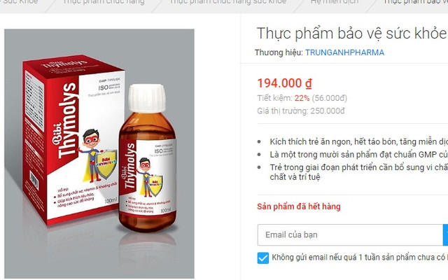 Lại thêm Cao lỏng Vượng Khí và BIBI THYMOLYS có dấu hiệu lừa dối người tiêu dùng Lai them Cao long Vuong Khi va BIBI THYMOLYS co dau hieu lua doi nguoi tieu dung