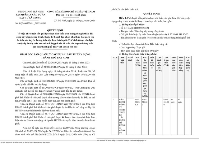 Trà Vinh: Liên danh Toàn Phát - Thương Phát trúng thầu nâng cấp đường tiết kiệm 28,7% - Hình 4 Tra Vinh: Lien danh Toan Phat - Thuong Phat trung thau nang cap duong tiet kiem 28,7%-Hinh-4