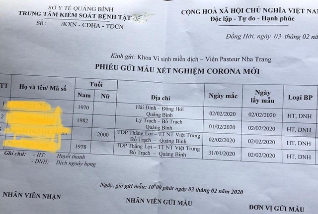 Cách ly 4 người Quảng Bình nghi nhiễm  Cach ly 4 nguoi Quang Binh nghi nhiem