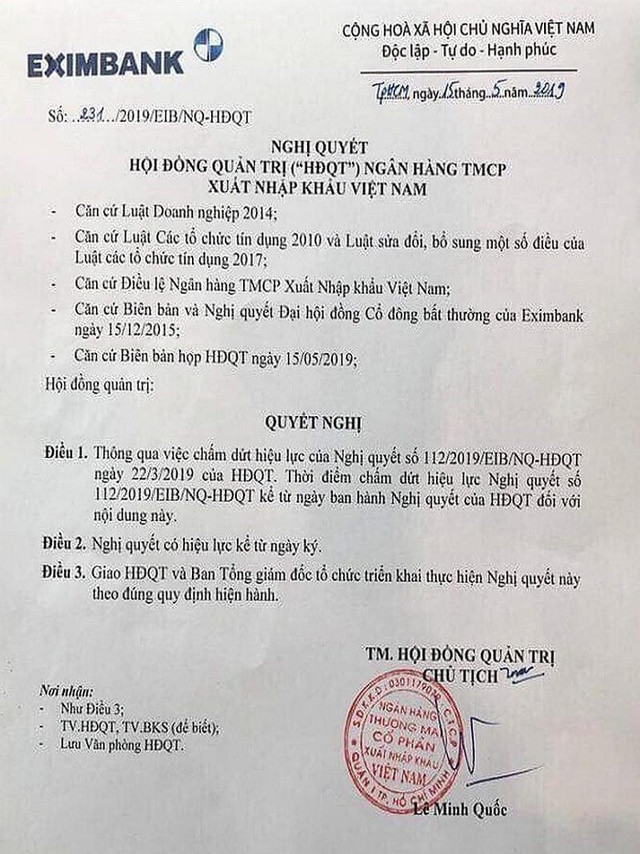 Điều gì đang diễn ra trong Hội đồng quản trị Eximbank rối như canh hẹ? - Hình 3 Dieu gi dang dien ra trong Hoi dong quan tri Eximbank roi nhu canh he?-Hinh-3