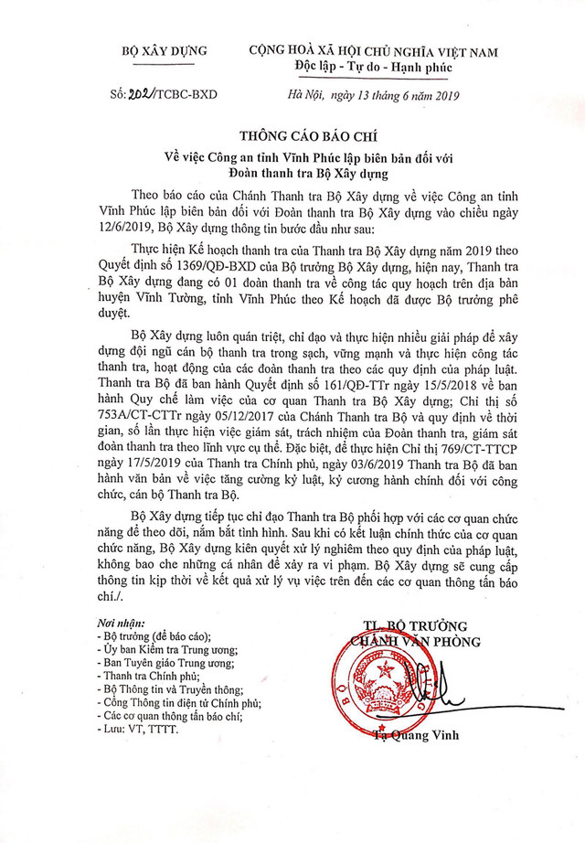 Bộ Xây dựng nói gì về vụ cả đoàn thanh tra vòi tiền bị công an bắt quả tang? - Hình 2 Bo Xay dung noi gi ve vu ca doan thanh tra voi tien bi cong an bat qua tang?-Hinh-2