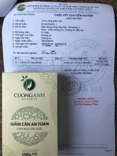 Trà giảm cân Cường Anh đầy sai phạm, còn dính chất cấm Sibutramine? - Hình 2 Tra giam can Cuong Anh day sai pham, con dinh chat cam Sibutramine?-Hinh-2