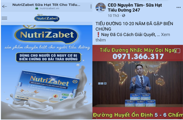 Sữa hạt Nutrizabet vẫn được quảng cáo điều trị tiểu đường Sua hat Nutrizabet van duoc quang cao dieu tri tieu duong