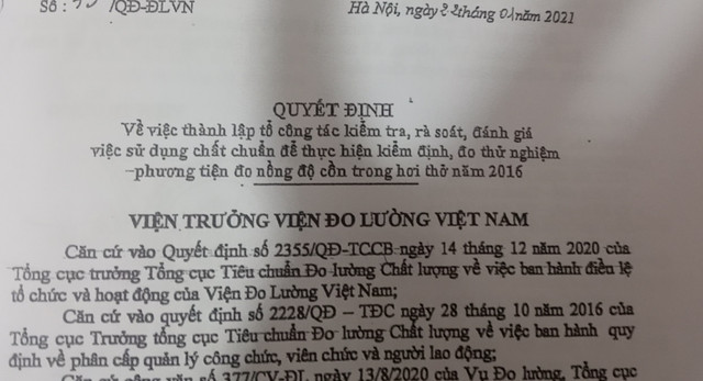 Nghi vấn sai phạm ở Viện Đo lường Việt Nam: “Đẻ” 3,5 ngàn máy đo nồng độ cồn lệch chuẩn… rồi “nói mất” hồ sơ? - Hình 2 Nghi van sai pham o Vien Do luong Viet Nam: “De” 3,5 ngan may do nong do con lech chuan… roi “noi mat” ho so?-Hinh-2