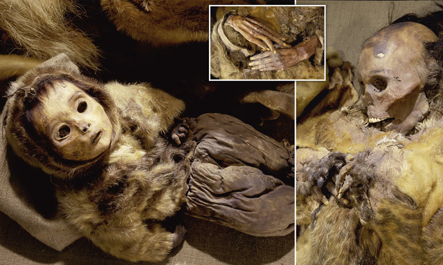 Hãi hùng xác ướp khoảng 500 tuổi bị chôn sống theo mẹ Hai hung xac uop khoang 500 tuoi bi chon song theo me