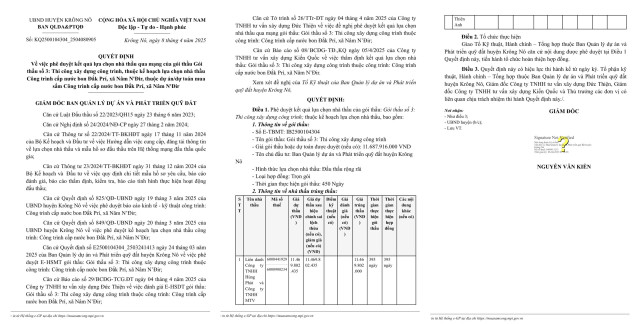 Dak Nong: Lien danh 2 thanh vien trung goi thi cong cap nuoc bon Dak Pri