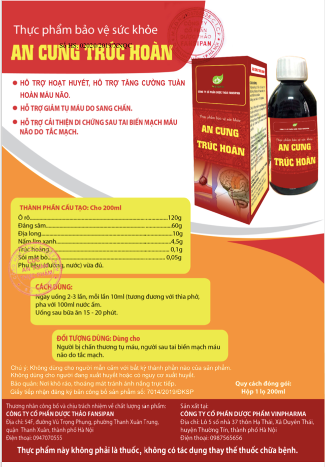 An Cung Trúc Hoàn: Thực phẩm chức năng hay thuốc Đông y? - Hình 3 An Cung Truc Hoan: Thuc pham chuc nang hay thuoc Dong y?-Hinh-3