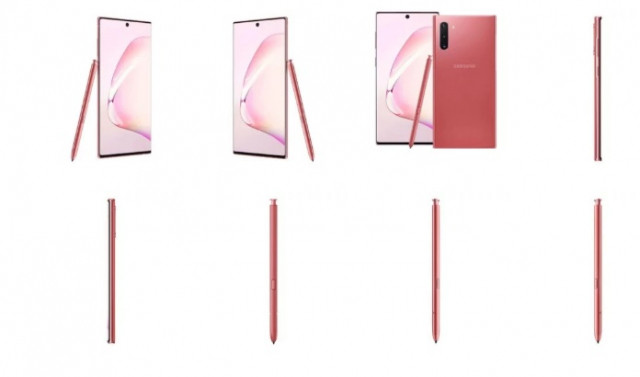 Galaxy Note10 màu hồng lộ ảnh báo chí, bút S pen cùng màu đi kèm - Hình 3 Galaxy Note10 mau hong lo anh bao chi, but S pen cung mau di kem-Hinh-3