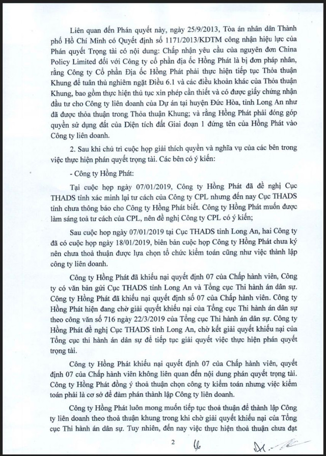 Tiếp vụ tranh chấp Dự án nghìn tỷ Long An: CPL mưu chiếm dự án, không tôn trọng pháp luật Việt Nam? - Hình 7 Tiep vu tranh chap Du an nghin ty Long An: CPL muu chiem du an, khong ton trong phap luat Viet Nam?-Hinh-7