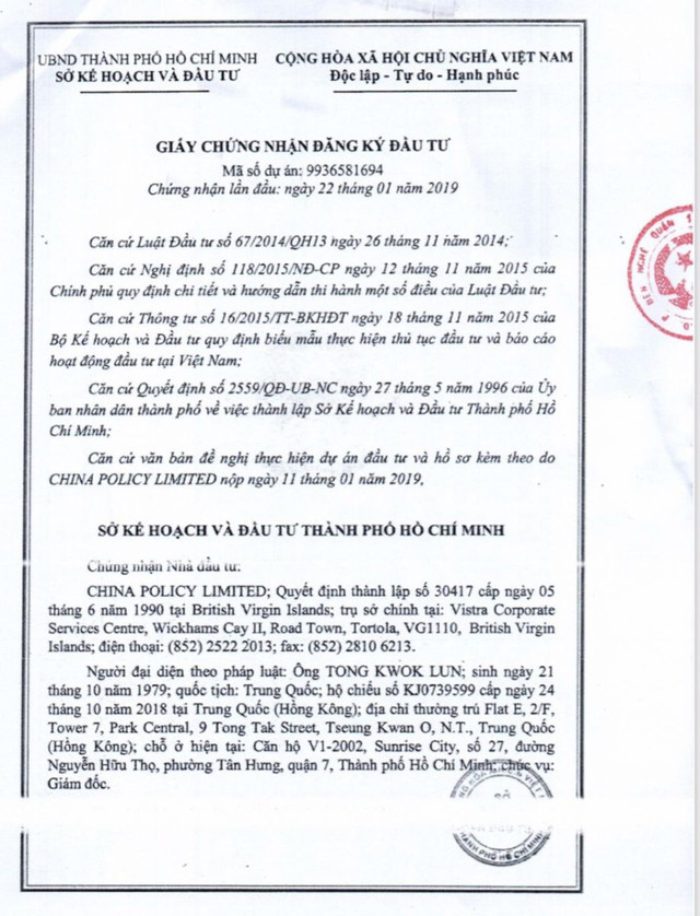 Vụ tranh chấp Dự án Khu dân cư cao cấp và Trường đua ngựa 500ha ở Long An: CPL đầu tư “chui”, chuyển tiền “lậu” vào Việt Nam? Vu tranh chap Du an Khu dan cu cao cap va Truong dua ngua 500ha o Long An: CPL dau tu “chui”, chuyen tien “lau” vao Viet Nam?