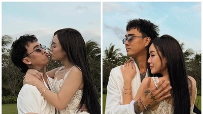 Vợ chồng rapper Đạt G - Bảo Ngọc tình tứ hết nấc