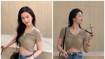 Lưu Diệc Phi trang điểm nhẹ nhàng, khoe vòng hai thon gọn hậu giảm cân