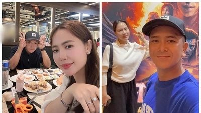 Vợ chồng diễn viên Hùng Thuận tận hưởng hôn nhân ngọt ngào