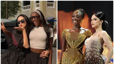 Olivia Yace hội ngộ Hoa hậu Hương Giang khi đến Việt Nam