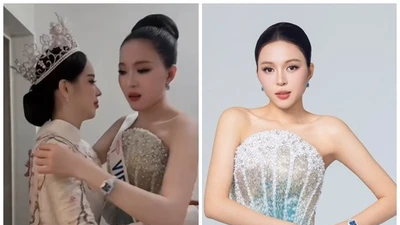 Kiều Duy được Thanh Thủy động viên sau khi trượt top 20 Miss International