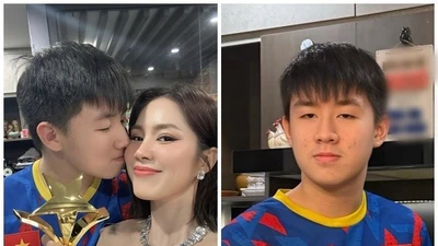 Con trai Lê Phương vào bếp nấu ăn mừng thành tích của mẹ