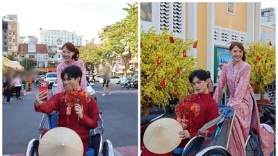 Pháp Kiều - Uyển Ân mang sắc xuân đến sớm qua khoảnh khắc dạo chơi đầu năm