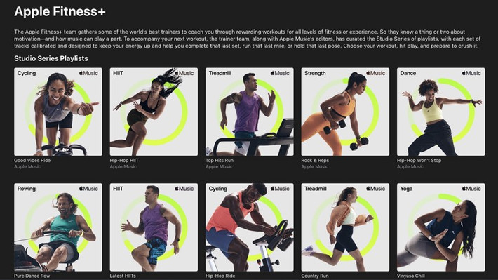 Fitness+ tích hợp Apple Music và Time to Walk, mang đến trải nghiệm âm nhạc và câu chuyện truyền cảm hứng.