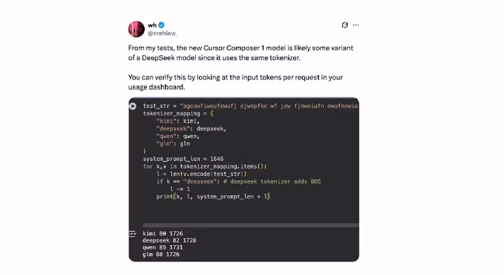 Cursor cũng rơi vào tình cảnh tương tự khi công cụ Composer tạo ra dấu vết bằng tiếng Trung.