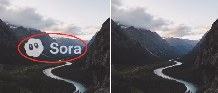 Mỗi video tạo trên Sora iOS đều có watermark di động, logo đám mây màu trắng, giúp người xem nhận biết nội dung do AI tạo ra.