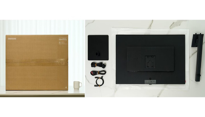 Chân đế Easy Setup Stand cho phép lắp ráp nhanh chỉ trong 10 giây, không cần công cụ hỗ trợ.