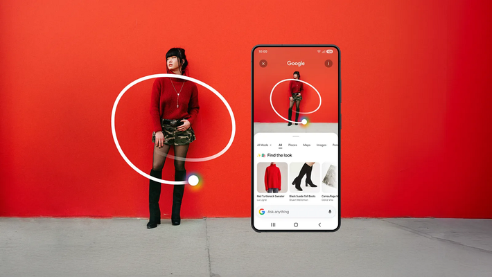 Trong lĩnh vực mua sắm, Circle to Search giúp tìm cùng lúc nhiều món đồ như quần áo, giày dép và phụ kiện xuất hiện trong ảnh.