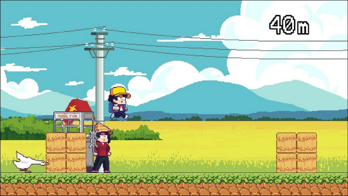 Trò chơi sử dụng phong cách pixel art đáng yêu, lấy bối cảnh đồng quê Việt Nam mộc mạc.