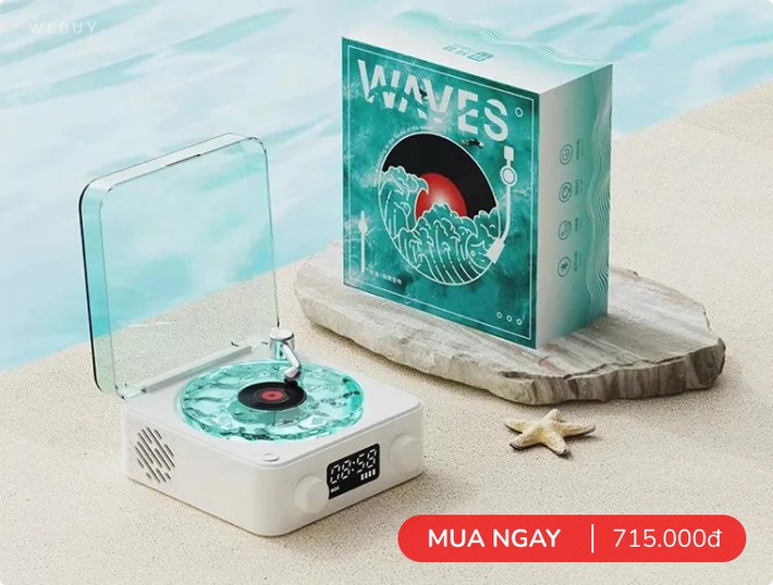 Loa hiệu ứng sóng nước lấy cảm hứng từ mâm đĩa vinyl, mang lại cảm giác thư giãn.