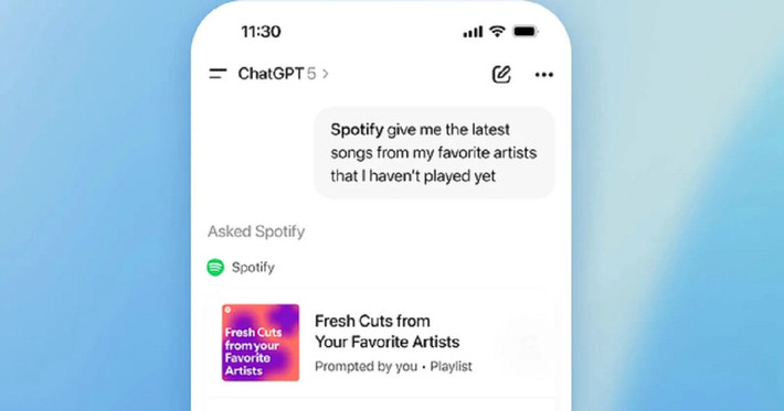 Từ nay, người dùng có thể trò chuyện và thao tác với các ứng dụng như Spotify, Canva, Figma hay Coursera ngay trong cửa sổ chat.