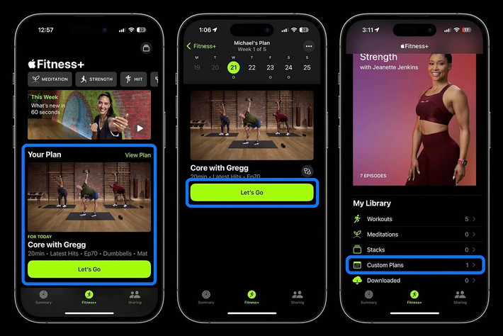 Tính năng Custom Plans giúp cá nhân hóa lộ trình tập luyện theo thói quen và thời gian của người dùng.