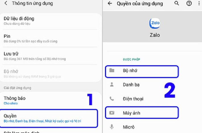Trên Android, thao tác tương tự nằm trong Cài đặt > Ứng dụng > Quyền > Ảnh và video.