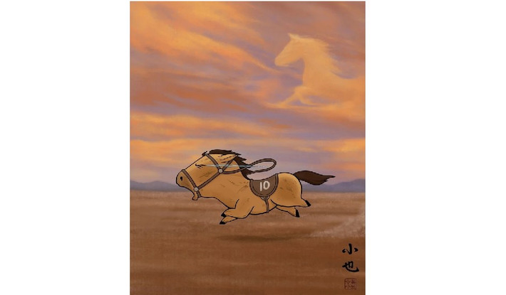 Hình ảnh nhỏ bé nhưng kiên trì của chú ngựa giúp nhiều người thêm niềm tin và động lực sống.