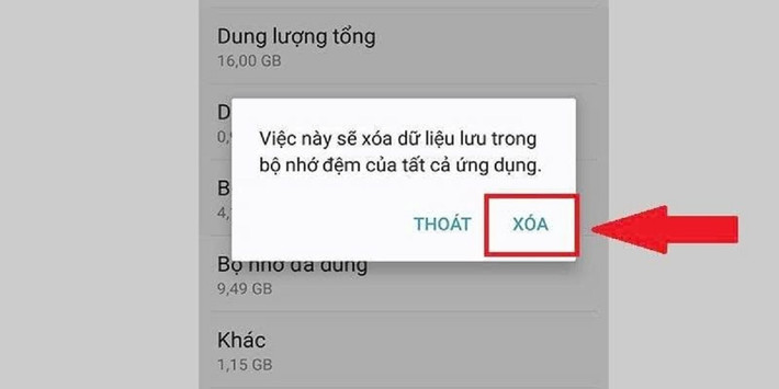 Người dùng Android có thể vào mục Bộ nhớ rồi chọn Xóa dữ liệu trong bộ nhớ đệm, còn iPhone thì vào Cài đặt, chọn Safari và xóa lịch sử cùng dữ liệu.