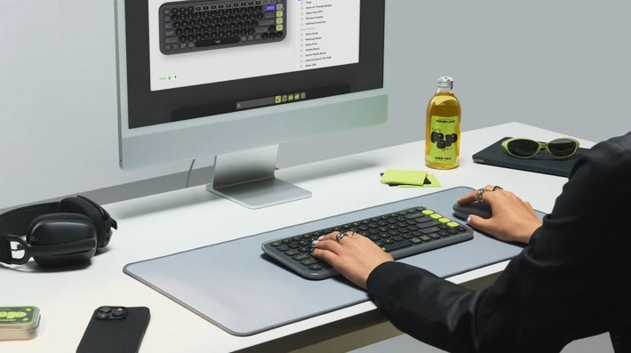 Bàn phím Pop Icon Keys Logitech mỏng nhẹ, nhiều màu sắc, kết nối đa thiết bị, phím gõ êm và phản hồi tốt.