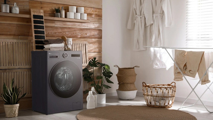 Thiết kế máy giặt mới nhỏ gọn, sử dụng linh kiện tái chế và loại bỏ vật liệu mạ crom để giảm phát thải carbon và bảo vệ sức khỏe.