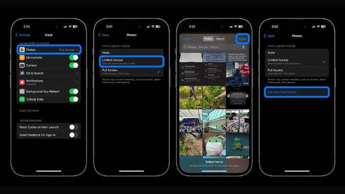 Cả iOS và Android đều hỗ trợ chế độ “truy cập giới hạn” để chỉ chia sẻ ảnh do bạn chọn.