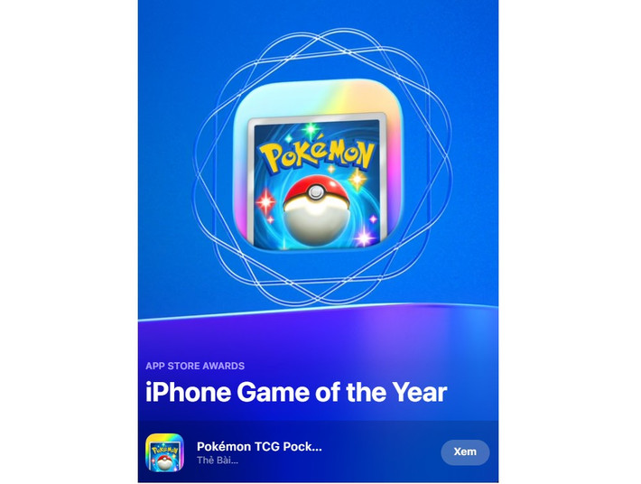 Ở hạng mục được quan tâm nhất là iPhone Game of the Year, cái tên được xướng lên là Pokémon TCG Pocket.