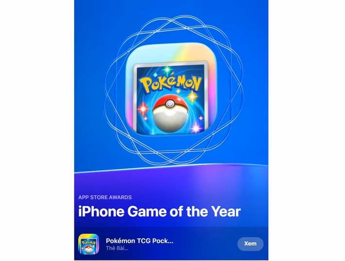 Ở hạng mục được quan tâm nhất là iPhone Game of the Year, cái tên được xướng lên là Pokémon TCG Pocket.