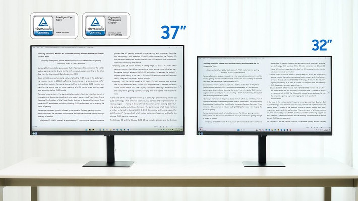 Kích thước 37 inch mang đến trải nghiệm rộng rãi hơn so với bản 32 inch, vẫn giữ UHD sắc nét.