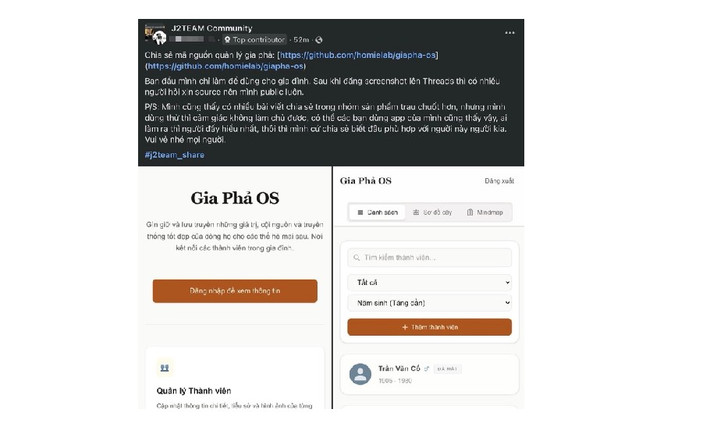 Một lập trình viên Việt đã tạo web gia phả từ nhu cầu riêng của gia đình.