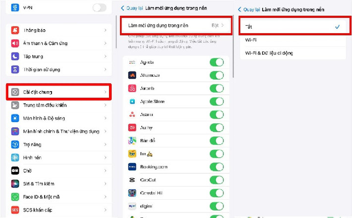 Tắt làm mới ứng dụng trong nền sẽ giúp giảm đáng kể mức tiêu hao pin và dữ liệu di động không cần thiết.