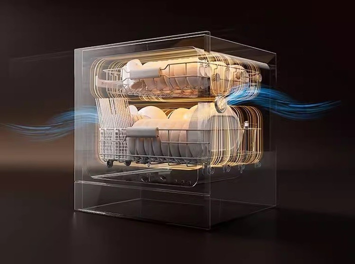Công nghệ sấy Zeolith hay Turbo UV giúp chén bát khô ráo hoàn toàn mà không cần mở cửa, giữ vệ sinh tối ưu.