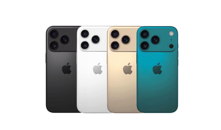 iPhone 17 Pro và iPhone 17 Pro Max có cụm camera chiếm gần toàn bộ chiều rộng máy. iPhone 17 Air cũng có phần cắt lớn nhưng ngắn hơn so với bản Pro. Phiên bản iPhone 17 tiêu chuẩn sử dụng bố cục camera kép dọc, tạo sự khác biệt rõ rệt. (Ảnh: Người đưa tin)