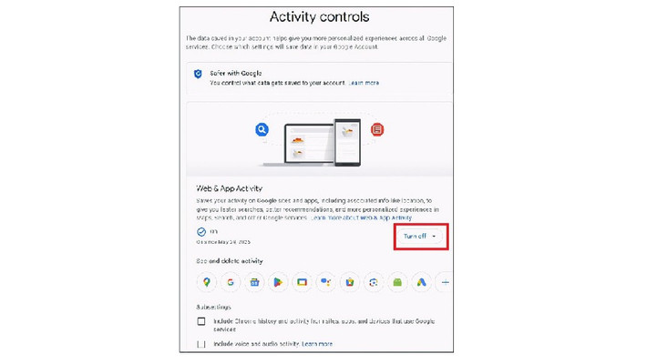 Người dùng có thể chủ động bảo vệ quyền riêng tư bằng cách quản lý hoạt động Web &amp; App Activity trong tài khoản Google. (Nguồn: PCMag)