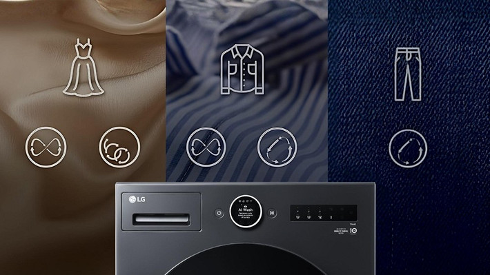Công nghệ LG AI DD™ 2.0 trên dòng máy giặt sấy mới giúp “hiểu” từng loại vải và tự động điều chỉnh chu trình giặt tối ưu.